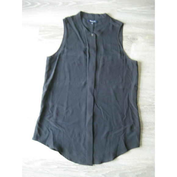 Madewell Tops - Madewell Silk Cargo Tank Top Black Sleeveless Blouse Size Medium